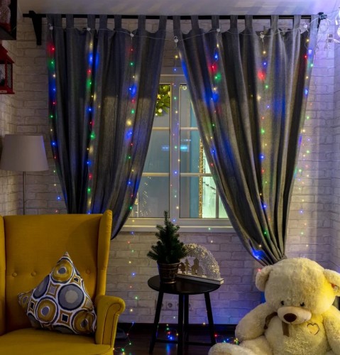 Занавес Neon-Night 315-889 из росы 3х3м 300 LED,мультиколор - изображение 5