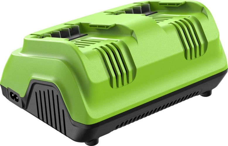 Зарядное устройство для аккумуляторов GREENWORKS 2958807 ультрабыстрое двойное 24V, 8А - изображение 3