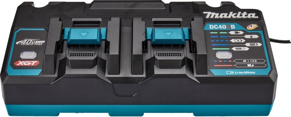 Зарядное устройство для аккумуляторов MAKITA DC40RB (XGT, 40В, двухпостовое, быстрое)  191N10-3