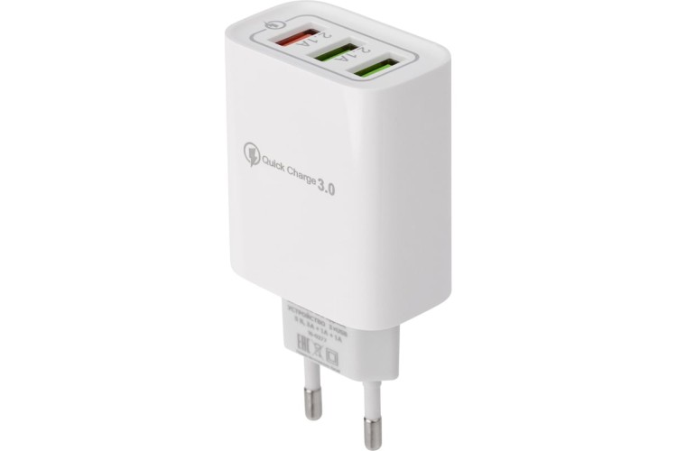 Зарядное устройство REXANT 16-0277 сетевое для iPhone/iPad 3xUSB, 5v, 3A/1A/1A, белое - изображение 3
