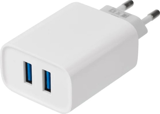 Зарядное устройство REXANT 16-0276 сетевое для iphone/ipad 2xusb, 5V, 2.4A, белое