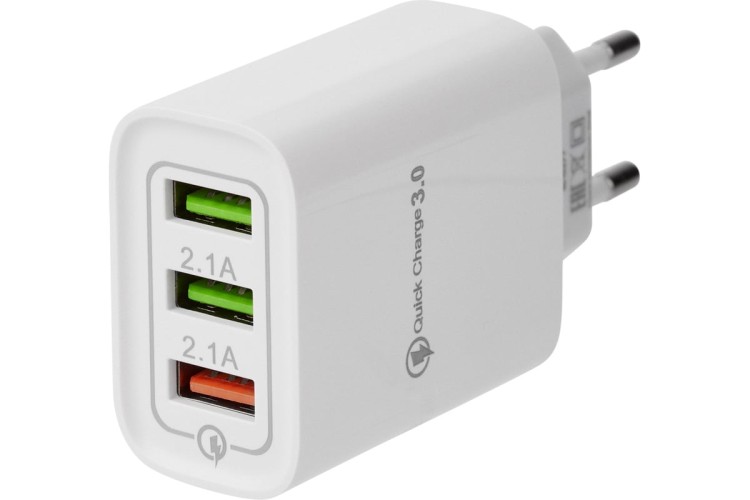 Зарядное устройство REXANT 16-0277 сетевое для iPhone/iPad 3xUSB, 5v, 3A/1A/1A, белое - изображение 4