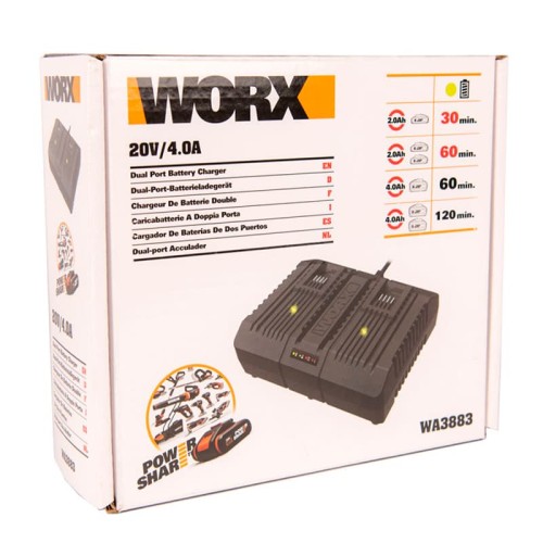 Зарядное устройство Worx WA3883 20В, 2х2А двойное - изображение 3