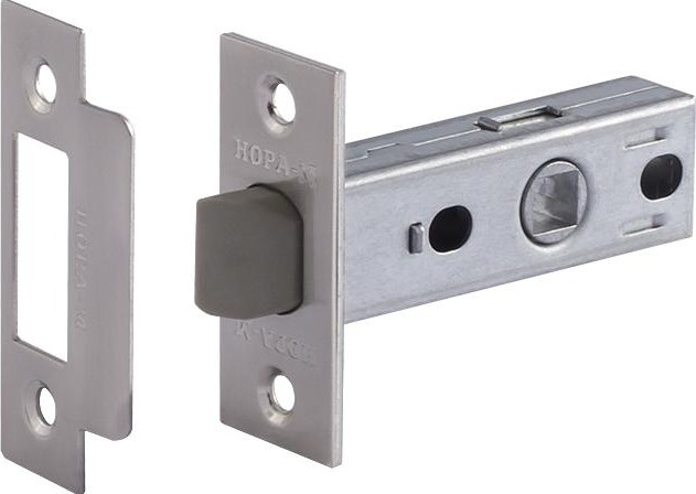 Защелка дверная НОРА-М С-45П с пластик. ригелем "Матовый никель" 15470