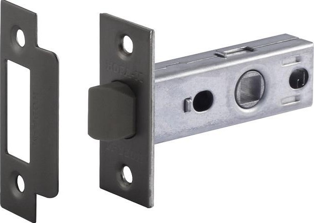 Защелка дверная НОРА-М С-45П с пластик. ригелем "Графит" 17213