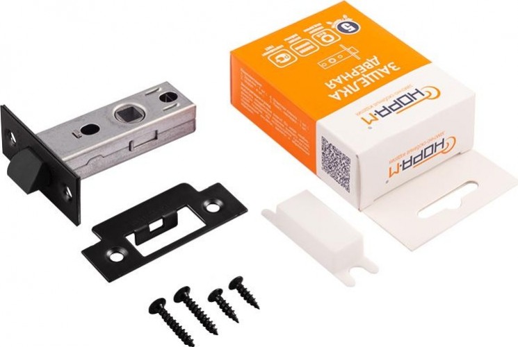 Защелка дверная НОРА-М С-45П с пластик. ригелем "Черная" 18793 - изображение 3