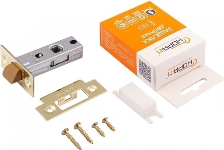 Защелка дверная НОРА-М С-45П с пластик. ригелем "Золото" 15466 - изображение 3