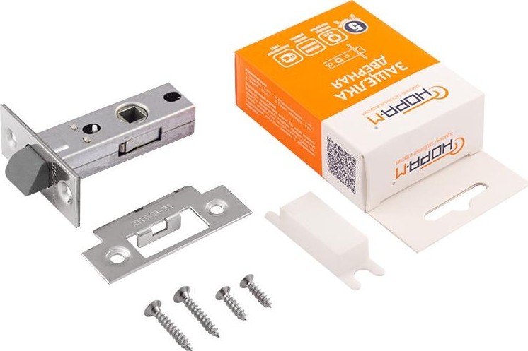 Защелка дверная НОРА-М С-45П с пластик. ригелем "Хром" 15467 - изображение 3