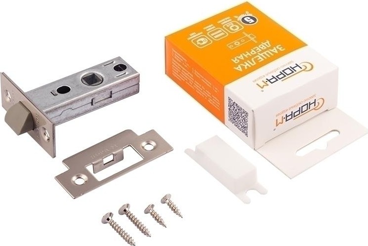 Защелка дверная НОРА-М С-45П с пластик. ригелем "Матовый никель" 15470 - изображение 3