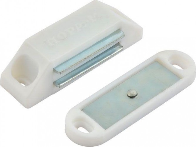 Защелка мебельная НОРА-М №1 магнитная "Белая" 9490