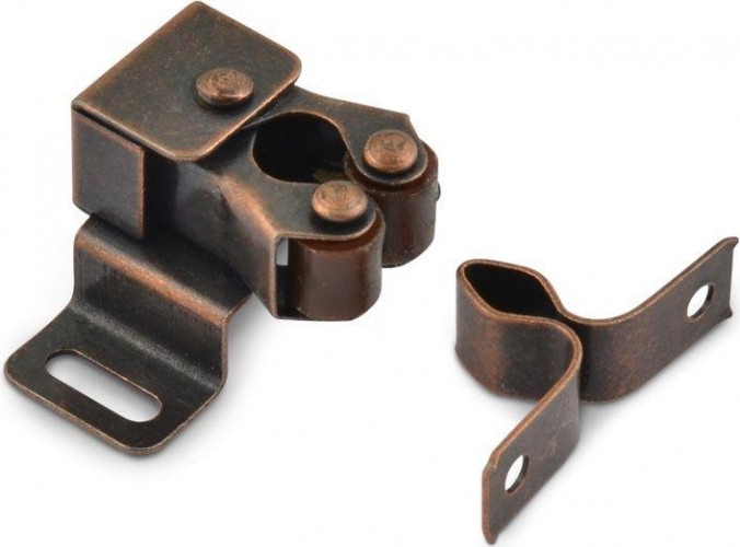 Защелка мебельная НОРА-М №1 роликовая "Старая медь" 9485