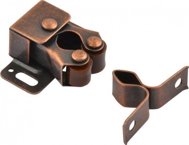 Защелка мебельная НОРА-М №2 роликовая "Старая медь" 9488