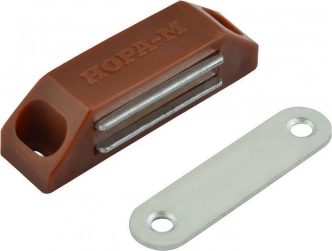 Защелка мебельная НОРА-М №2 магнитная "Коричневая" 9491