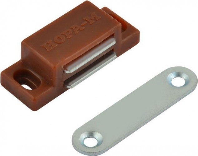 Защелка мебельная НОРА-М №4 магнитная "Коричневая" 9495