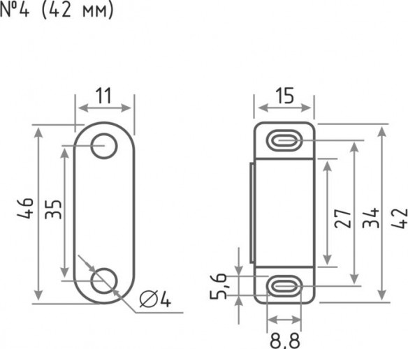 Защелка мебельная НОРА-М №4 магнитная "Белая" 9496 - изображение 3
