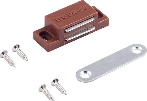 Защелка мебельная НОРА-М №4 магнитная "Коричневая" 9495 - изображение 2