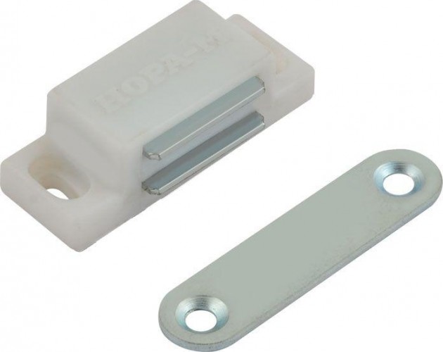 Защелка мебельная НОРА-М №4 магнитная "Белая" 9496