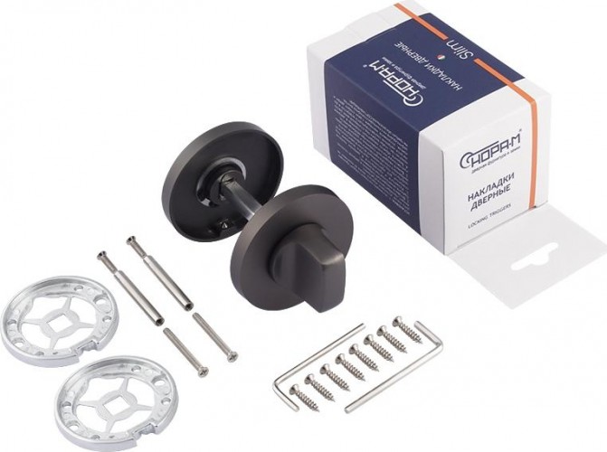 Завертка дверная НОРА-М НФ-А Slim "Графит" 18660 - изображение 3