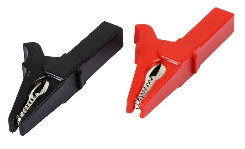 Заземляющий зажим REXANT 16-0033 ( уп 2 штуки) «крокодил» для тестера 15А, 53мм, гнездо Banana 16-0033