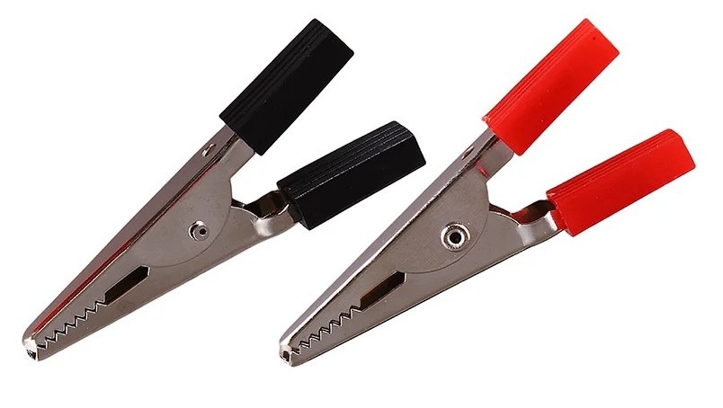 Заземляющий зажим REXANT 06-0142-A2 крокодил, длинa 52 мм, ток 5А, (2шт.)