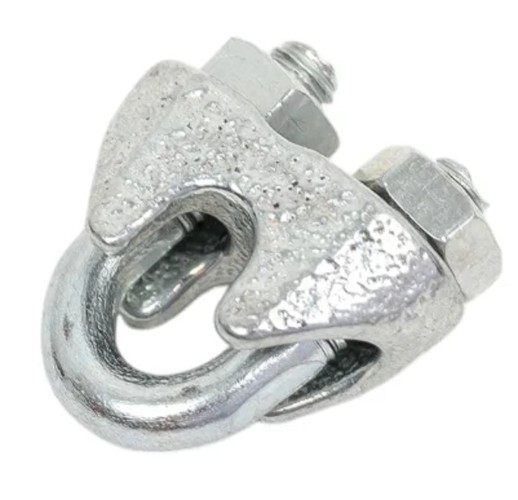 Зажим DIN 741 для стальных канатов оцинкованные REXANT 09-5603 ( уп 100 шт ) d 3/4 09-5603 - изображение 2