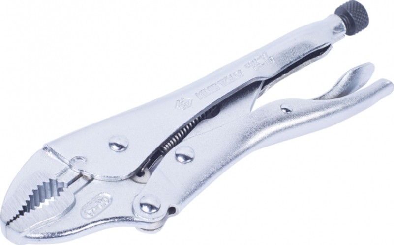 Зажим с фиксатором KING TONY 6011-07R 178 мм, закругленный