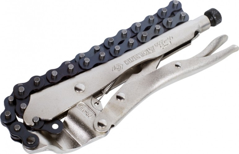 Зажим с фиксатором KING TONY 6655-09 225 мм, для труб от 60 до 140 мм