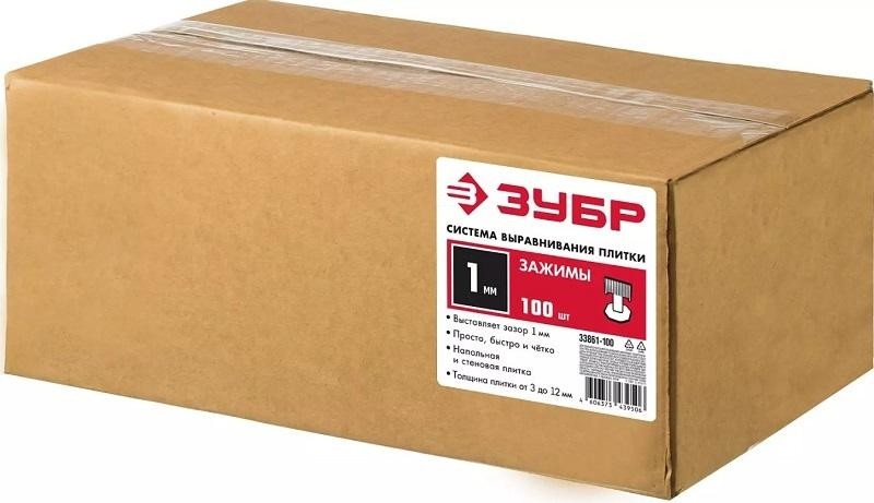 Зажим системы выравнивания плитки ЗУБР СВП 1,0 мм 500 шт 33861-500 - изображение 2