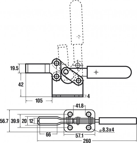 Зажим ЗУБР ПРОФЕССИОНАЛ гзс-60 струбцина горизонтальная, 56/110 мм 32222-1 - изображение 4