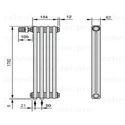 Радиатор отопления Zehnder Charleston 2180/4 TL
