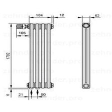 Радиатор отопления Zehnder Charleston 2180/4 TL - изображение 2