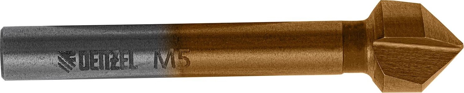 Зенковка по металлу Denzel М5, HSS конусная под цилиндрический хвостовик 72305