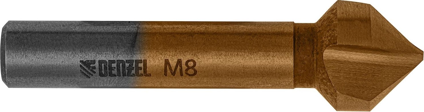 Зенковка по металлу Denzel М8, HSS конусная под цилиндрический хвостовик 72308