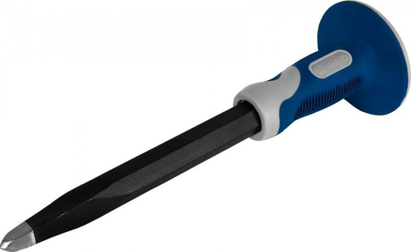 Зубило Кобальт 249-594 пикообразное 4х300 мм с протектором - изображение 2