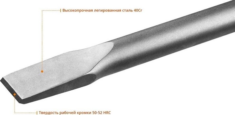 Зубило шестигранное ЗУБР ПРОФЕССИОНАЛ буран hex 30 плоское 35х400 мм 29375-35-400 - изображение 3