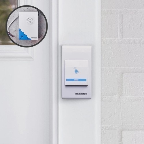 Звонок дверной REXANT 73-0080 электрический с проводом и кнопкой,  RX-8 - изображение 2