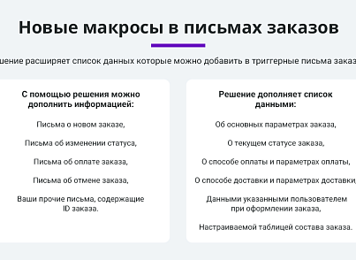 Расширенные письма заказов: свойства и параметры заказа в почтовых событиях (макросы)