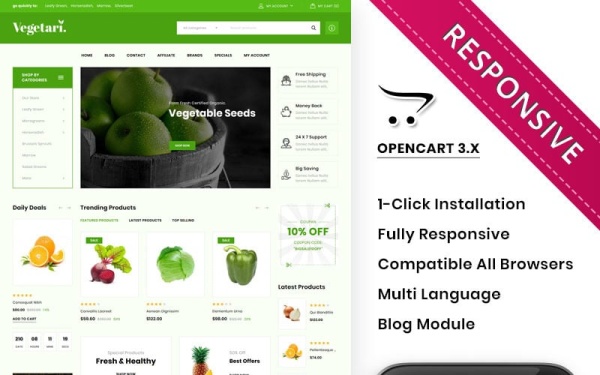 Vegetari BigStore — идеальная тема для продуктового магазина