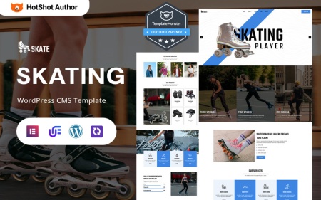 Skate - Школа катания на коньках, клуб скейтбординга и магазин экипировки WordPress Elementor Theme