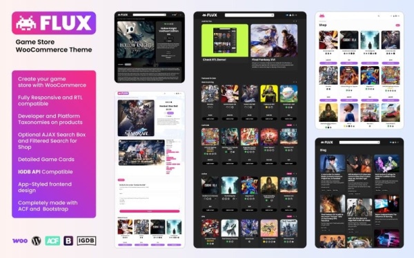 FLUX — тема WooCommerce для игрового магазина + RTL