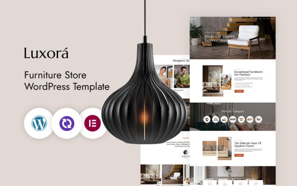 Luxora – шаблон Elementor CMS для дизайна мебели и интерьера
