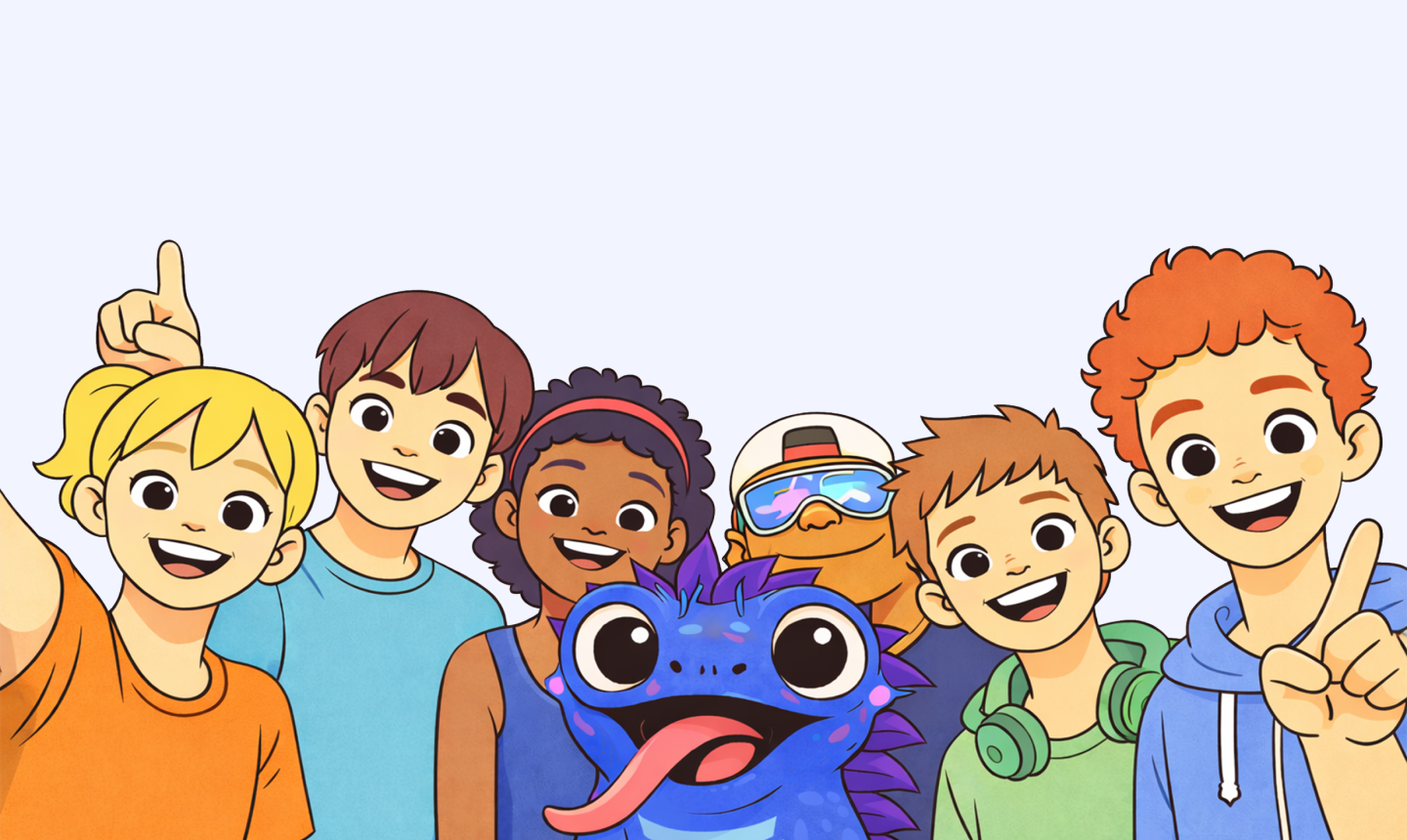 Дети и маскот Spaffy