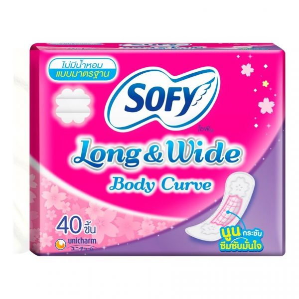 Ежедневные прокладки Sofy Pantiliner Regular Long Wide Body Curve, без запаха, 40 шт. - Sofy Pantiliner Regular Long Wide Body Curve Unscented 40 Pcs.