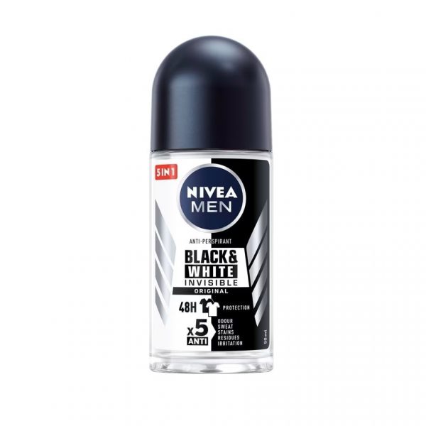 Nivea Men Roll On Black White 50 мл. ผู้ชาร - Nivea Men Roll On Black White 50 Ml. ผู้ชาย โรลออนลดเหงื่อ ระงับกลิ่นกาย