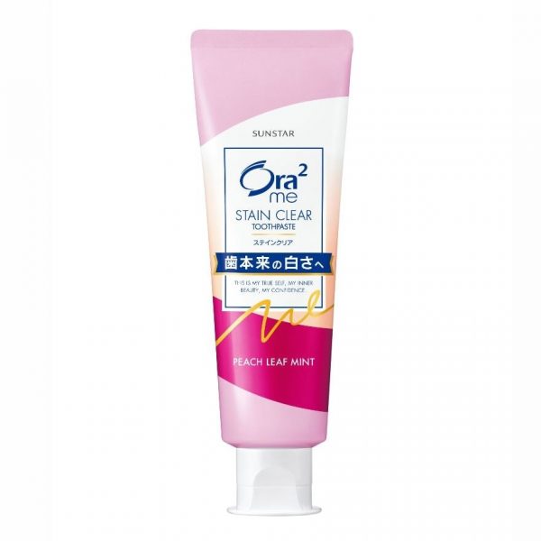 Зубная паста Ora2 Me Stain Clear Mild с ароматом персиковых листьев и мяты, 140 г. - Ora2 Me Stain Clear Mild Peach Leaf Mint Toothpaste 140 G.