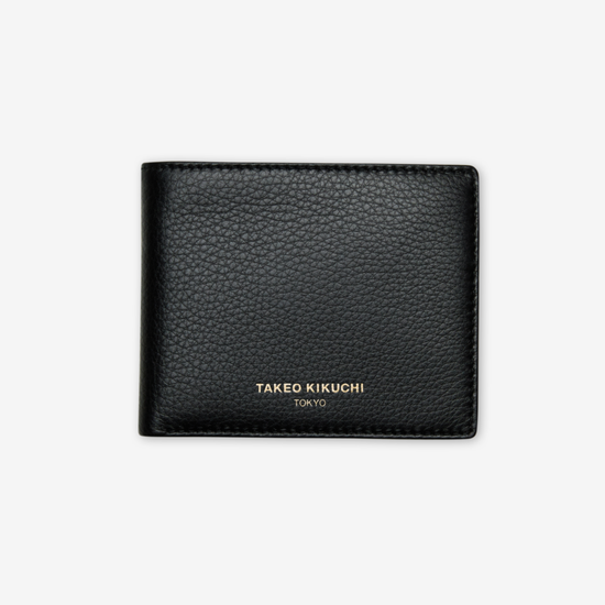 TAKEO KIKUCHI BLACK CLASSIC GOLD LOGO SOFT LEATHER 8-CARD WALLET K8105407. 100% оригинал