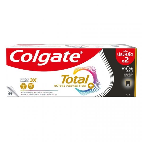 Зубная паста Colgate Total Charcoal Clean 150 г. Двойная упаковка - Colgate Toothpaste Total Charcoal Clean 150 G.Twin Pack