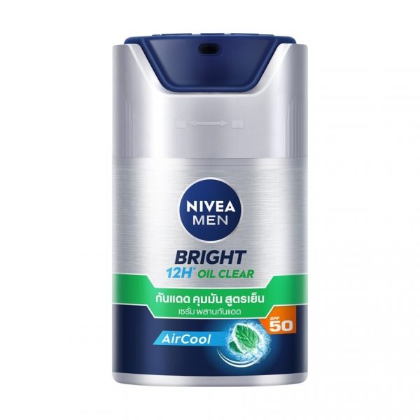 Nivea Men Bright Oil Прозрачная сыворотка для лица SPF50 45 мл. เซรั่มกันแดด คุมมัน ผิวมัน - Nivea Men Bright Oil Clear Face Serum SPF50 45 Ml. เซรั่มกันแดด คุมมัน ผิวมัน