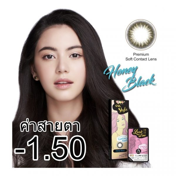 Контактные линзы Lollipop On Style Honey Black, месячная мощность -01.50 (2 шт.) - Lollipop On Style Honey Black Contact Lens Monthly Power -01.50 (2 pieces)