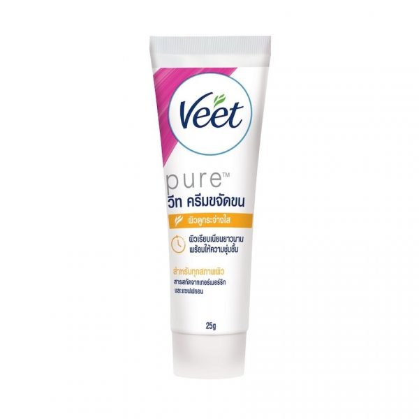 Крем для депиляции Veet Pure Turmeric, 25 г. - Veet Hair Removal Cream Pure Turmeric 25 G. ครีมกำจัดขน แว๊กซ์ขน
